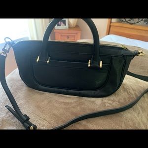 Beautiful Black Epi Leather Louis Vuitton crossover bag with handles.